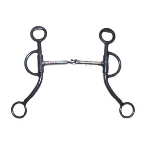Black Steel Loose Shank Hinged Snaffle Show Bit