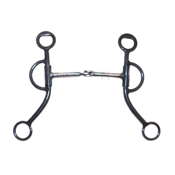 Black Steel Loose Shank Hinged Snaffle Show Bit