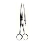 Dog Grooming Scissors with Curved Blade and Flat Base
