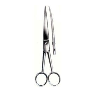 Dog Grooming Scissors with Curved Blade and Flat Base