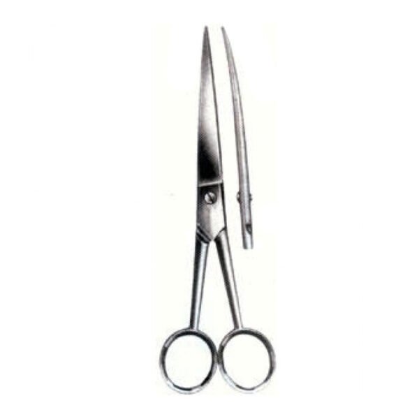 Dog Grooming Scissors with Curved Blade and Flat Base