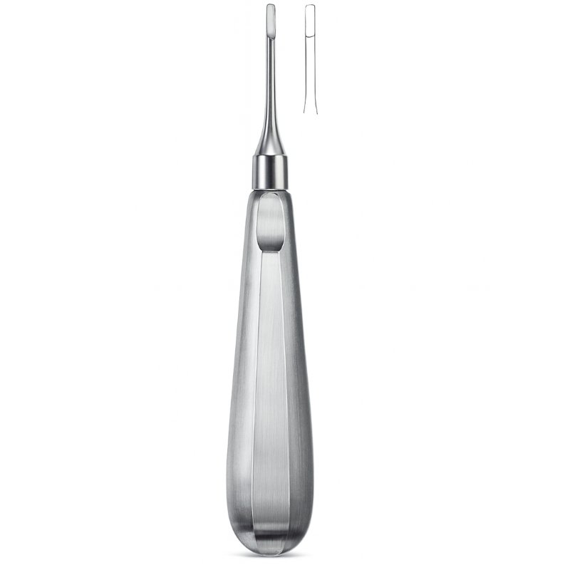 Slender Curved Root Elevator with Ergonomic Handle Slender Curved Root Elevator with Ergonomic Handle
