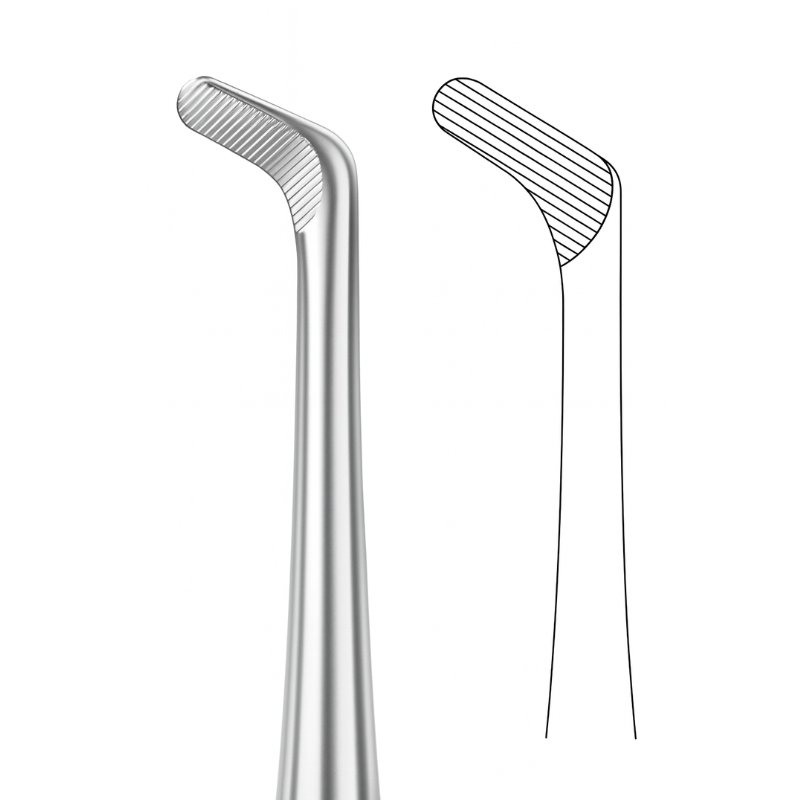 Textured Curved Root Elevator with Slim Handle Textured Curved Root Elevator with Slim Handle