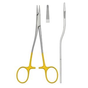 Tungsten Carbide Needle Holder with Curved Needle