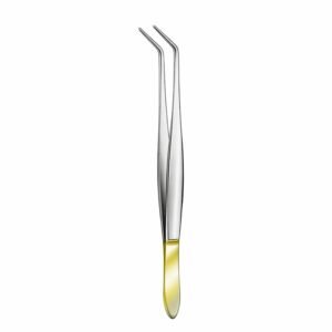 Curved Gold Tissue Forceps
