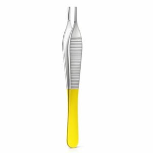 Yellow Ridged Tissue Forceps